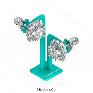 Boucles d'oreilles clous en or jaune/rose/blanc et argent avec diamants Moissanite 6 mm - Certifiées GRA Glosbe & Co OEM ODM Design personnalisé - Product Image 1