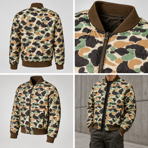 Men's <b>Camouflage</b> Print Canvas <b>Waterproof</b> Windproof Breathable Customizable Bomber <b>Jacket</b> Winter Hunting Wear - Product Image 4
