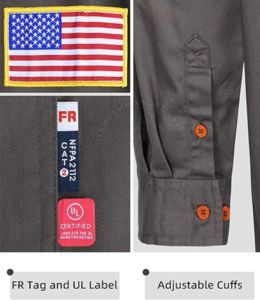 100% Cotton Clothing <b>Welding</b> <b>Shirt</b> Outdoor Use <b>Shirts</b> for Men Hot Sale 100% Cotton FR Work <b>Shirt</b> Fire-Resistant Safety Workwear - Product Image 6