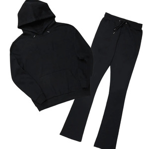 Conjunto de Sudadera con Capucha y Pantalones Deportivos Negros para Hombre, Estampado 'Dude It's Time Suit Up', Ropa Urbana Informal de Verano, Dos Piezas, Lavado Ácido, 100% Algodón Francés - Product Image 5