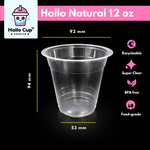 Vaso redondo desechable de plástico de 12 oz, de pared simple, hecho de material PP - Product Image 3