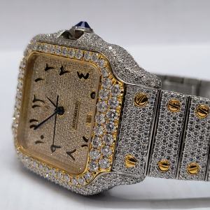 Montre mécanique personnalisée en acier inoxydable avec diamants en moissanite VVS, boîtier en or blanc saphir, tourbillon, certifiée GRA - Product Image 2