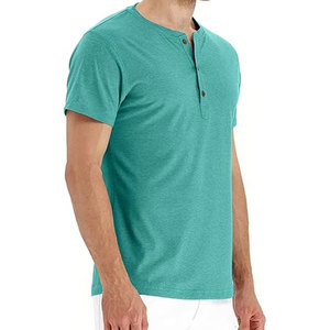 Camisetas Henley Personalizadas de Manga Corta, Algodón Casual, Corte Regular Básico para Hombre, Camiseta Lisa con Logotipo de Marca Personalizado - Product Image 4