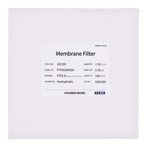 Filtro de Membrana Hidrófoba de PTFE de 0.20 m 55 mm de Hyundai Micro para Filtración de Gases y Solventes - Product Image 1