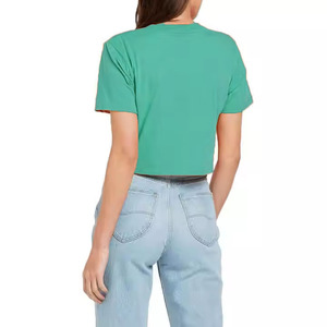 ผู้ผลิตและจำหน่ายเสื้อครอปท็อปผู้หญิง สีพื้น แขนสั้น รุ่นใหม่ คอกลม ทรงเข้ารูป เสื้อยืดผู้หญิง - Product Image 2