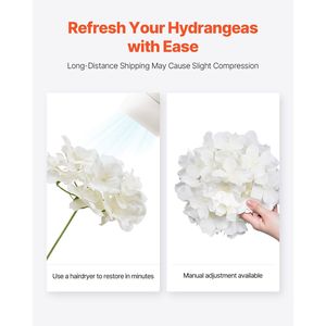 Real Looking White Silk <b>Artificial</b> Flowers 105 Pcs Bulk Fake <b>Hydrangea</b> DIY Wedding Bouquet and Bridal Shower Stems - Product Image 5