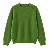 Pull en laine mérinos à col rond, couleur unie, manches longues, doux et moelleux, style coréen, chic et décontracté pour femmes