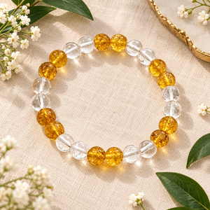 Gold Plated Quartz <b>Beaded</b> <b>Bracelet</b> with Ball Shape and Bezel Setting Trendy Women's Everyday Wear Gift - Product Image 6