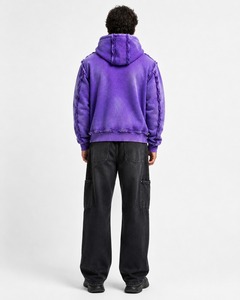 Sweat à capuche pour homme en coton 100% tricoté, avec logo personnalisé, effet délavé, haute qualité, style tendance, vente directe d'usine - Product Image 2