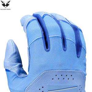 High Performance Raccoon Sports Left-Hand Leather <b>Baseball</b> Batting Gloves Hook Loop Closure Custom Logo Sizes Lightweight - Product Image 5