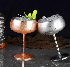 Verre à Martini en Acier Inoxydable Rose Cuivré Antique 450ml – Gobelet à Vin, Cocktail, Champagne – Accessoires de Bar Rose - Product Image 6