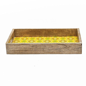 Bandeja Rectangular de Madera Premium con Diseño Art Deco, Tema Floral, Acabado Pulido Liso, para Ramadán, Bodas y Fiestas, en Múltiples Piezas - Product Image 2