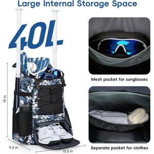 Bolsa de Béisbol OEM para Jóvenes y Adultos, Mochila de Softbol de 40L de Gran Capacidad, con Compartimento para Zapatos y Soporte Oculto para Casco - Product Image 4