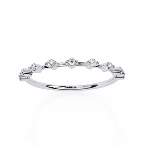 Bague ouverte céleste sertie de diamants baguette et de pierres brillantes rondes, bijou de luxe de créateur, pièce maîtresse de joaillerie fine - Product Image 6