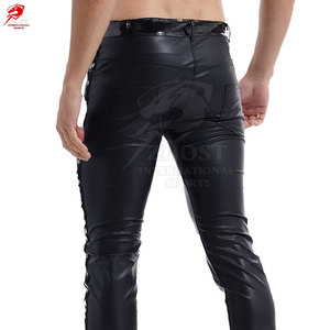 กางเกงหนังสั่งทำราคาส่งสำหรับผู้ชาย พร้อมโลโก้แบบกำหนดเอง ดีไซน์พิเศษ - Product Image 6