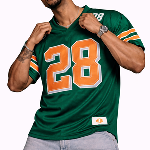 Jersey de Fútbol Americano de Malla Transpirable Verde para Hombre, Tendencia 2026, Uniforme de Equipo Personalizado con Logotipo, Fabricante OEM - Product Image 3