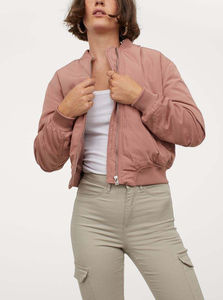 Blouson Bomber d'Hiver Respirant en Toile pour Femme Grande Taille avec Fermeture Éclair Personnalisable Broderie Personnalisée Style Universitaire Baseball Décontracté - Product Image 6