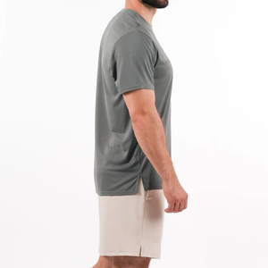 Nouveautés 2026 : Ensemble 2 pièces T-shirt et short pour homme, 100 % coton, tissé, respirant, séchage rapide, coupe oversize, idéal pour l'été - Product Image 4
