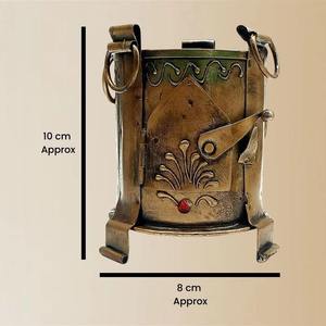 Premium Handmade Iron Angitti Pen Stand Vintage Style <b>Desk</b> Organizer Golden Brass Finish for Office <b>Study</b> Home Decorative - Product Image 5