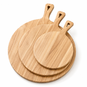 Planche ronde en bois d'acacia massif personnalisée avec poignée, épaisseur 1,5 cm, planche décorative en bois naturel pour la maison et la cuisine, OEM ODM - Product Image 4