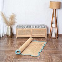 Tapis en jute festonnés durables pour la décoration intérieure, style moderne, antidérapants, tressés, faits à la main, conçus pour la fonctionnalité