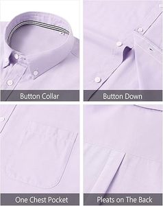 Chemise Oxford Aura Glow pour homme, unie, décontractée, à col boutonné, manches longues, avec poche, édition 2026 Element - Product Image 4