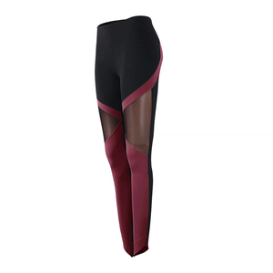 Pantalones de yoga de cintura alta con malla para mujer, leggings transpirables de secado rápido, mallas deportivas elásticas para gimnasio y entrenamiento - Product Image 4