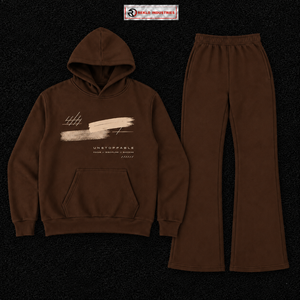 Conjunto Deportivo con Capucha para Hombre, Color Marrón, Algodón, Sudadera y Pantalones Largos con Diseño Estampado Frontal, Ropa de Otoño, Oferta Personalizada - Product Image 5