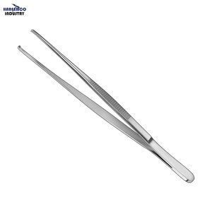 Pinces à tissus en acier inoxydable allemand, 14,5 cm, droites, 1×2 dents, certifiées CE - Product Image 1