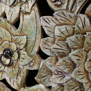 Decorative Carved <b>Sideboard</b> Console Table Floral Relief <b>Storage</b> Cabinet Entryway Living Room - Product Image 4