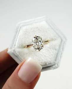 Luxury 1.00CT <b>Cushion</b> Old Mine Cut Diamond Solitaire <b>Ring</b> Lab Grown 10K Solid Gold IGI Certified Promise Gift For <b>Wedding</b> Party - Product Image 4