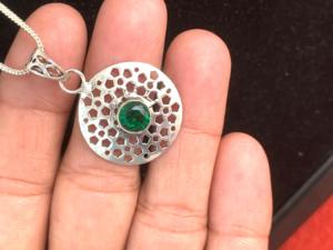 Collar de Plata Alemana Hecho a Mano con Colgante Abron de la Mejor Calidad, Joyería Étnica con Piedras de Circonio para Mujer - Product Image 2