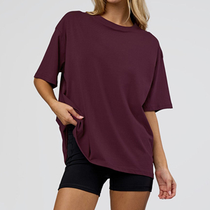Camiseta holgada de algodón grueso al por mayor para mujer, camisetas negras de talla grande, camiseta transpirable para mujer, OEM 2026 - Product Image 5