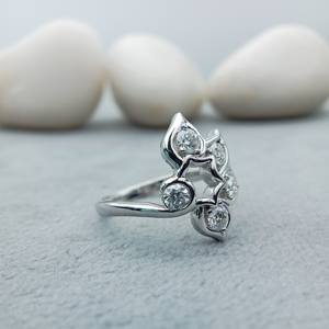 D'VINS JEWELS Bague de Fiançailles et de Mariage Tendance Forme Ronde Taille Brillant Couleur D Blanc Argent Or Certifié - Product Image 3