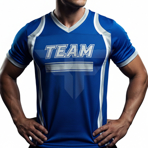 เสื้อฟุตบอลอเมริกันคุณภาพสูง ระบายอากาศได้ดี ป้องกันแบคทีเรีย ดีไซน์ล่าสุด แห้งเร็ว แขนสั้น ผลิตจากโพลีเอสเตอร์ 100% สำหรับผู้ใหญ่ - Product Image 4