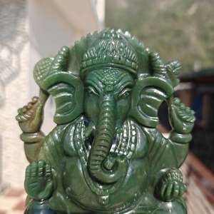 Figura de Ganesha de Jade Colombiano Verde, Escultura Tallada a Mano en Piedra Preciosa, para Decoración del Hogar u Oficina, Regalo - Product Image 2