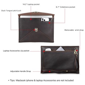 Funda Protectora para Laptop de Cuero Genuino de Fábrica, Duradera, con Correa, Color Personalizado, Ecológica, Ligera, para Tablet y MacBook - Product Image 3