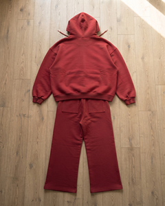 Ensemble de survêtement pour femme avec broderie effet vieilli, comprenant un sweat à capuche et un pantalon de survêtement ample à jambe large, idéal pour l'hiver - Product Image 4