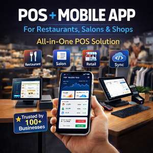 โซลูชัน POS ออลอินวันสำหรับร้านอาหาร ร้านเสริมสวย และร้านค้า พร้อมแอปจัดการมือถือในตัว - Product Image 1