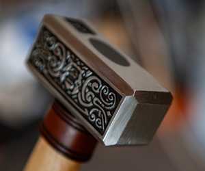 Custom OEM Steel Viking Hammer Handmade Carbon Steel with Hand Engraved Design Industrial Grade Multi-Purpose Wood Handle Hammer - Product Image 4