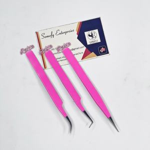 แหนบต่อขนตาสีชมพูแบบใหม่แหนบสเตนเลสสไตล์ญี่ปุ่นชั้นเยี่ยมสินค้าขายส่งแบบยั่งยืน - Product Image 2