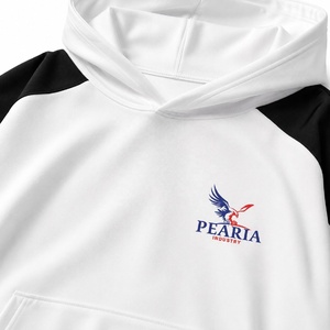 PEARIA Unisex Hooded Sweatshirt <b>Raglan</b> Sleeve Sublimation Print Breathable Knitted Casual Autumn White Black Red Design - Product Image 6