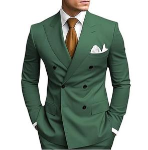 Costume Homme Sur Mesure 100% Polyester Croisé Uni avec Boutons – Tuxedo Formel Tendance – Vente Flash - Product Image 1