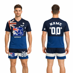 Conjunto de Uniforme de Fútbol Personalizado al por Mayor para Australia, Uniforme de Fútbol para Hombre, Kit de Entrenamiento, Ropa Deportiva Transpirable, Versión de Jugador, Ropa de Equipo - Product Image 1