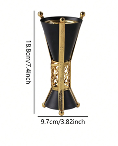 Brûleur à Bakhoor en métal de luxe avec couvercle, brûleur à encens arabe décoratif, Mabkhara, brûleur à charbon pour la décoration de la maison et des hôtels - Product Image 3