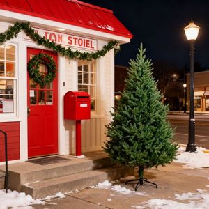 Sapin de Noël Courbé de 1,80 m avec 830 Pointes, en PE Vert et Base Métallique, Forme Irrégulière et Aspect Réaliste pour Utilisation Intérieure - Product Image 2
