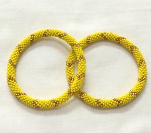 Yellow Shade Glass <b>Beads</b> Beaded <b>Bracelets</b> for Children's-Romantic Buddhist Gift - Product Image 1