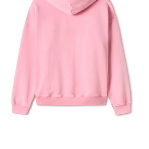 <b>Pink</b> Unisex Hooded Fleece <b>Sweatshirt</b> With Front Pocket Custom Logo Heat Transfer Printed Casual Oversized Fit Autumn Wear - Product Image 4