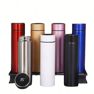 Customized 500ml BPA-Free Travel Vacuum Flask 304 Stainless Steel LED Temperature Display <b>Smart</b> Water Bottle Tea Infuse Feature - Product Image 2