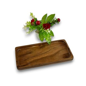 Plateau de service rectangulaire en bois d'acacia rustique fait main |   Artisan de Moradabad |   Commandes en gros et en vrac - Product Image 2